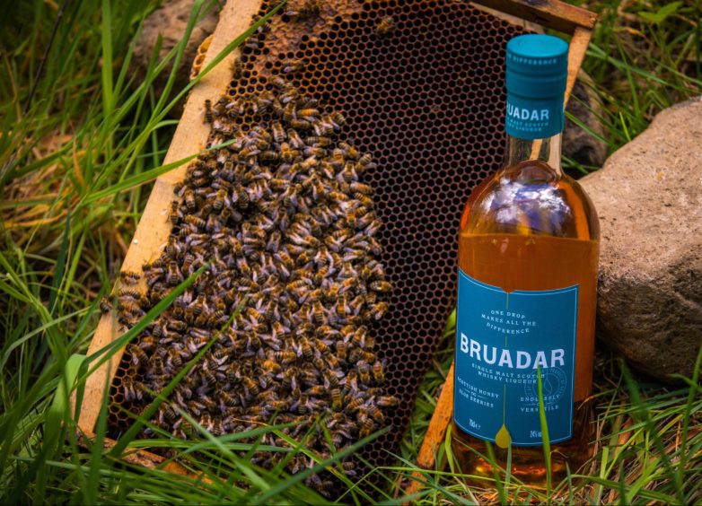 Bruadar's honey whisky liqueur with the bees from their onsite hives.