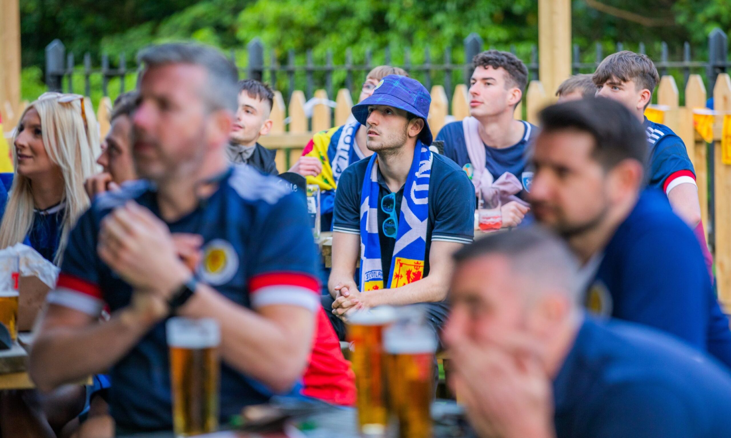 Scotland fans watching Euro 2020 at the Cherrybank Inn in Perth.