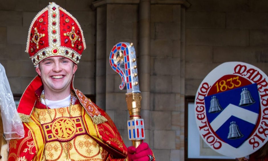 Adam Fotheringham dressed as a bishop