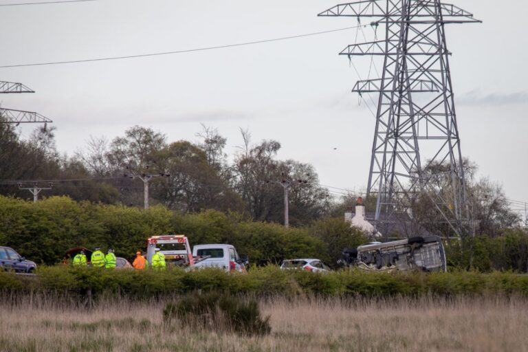 Woman, 39, taken to hospital after five-vehicle crash on A92 near ...
