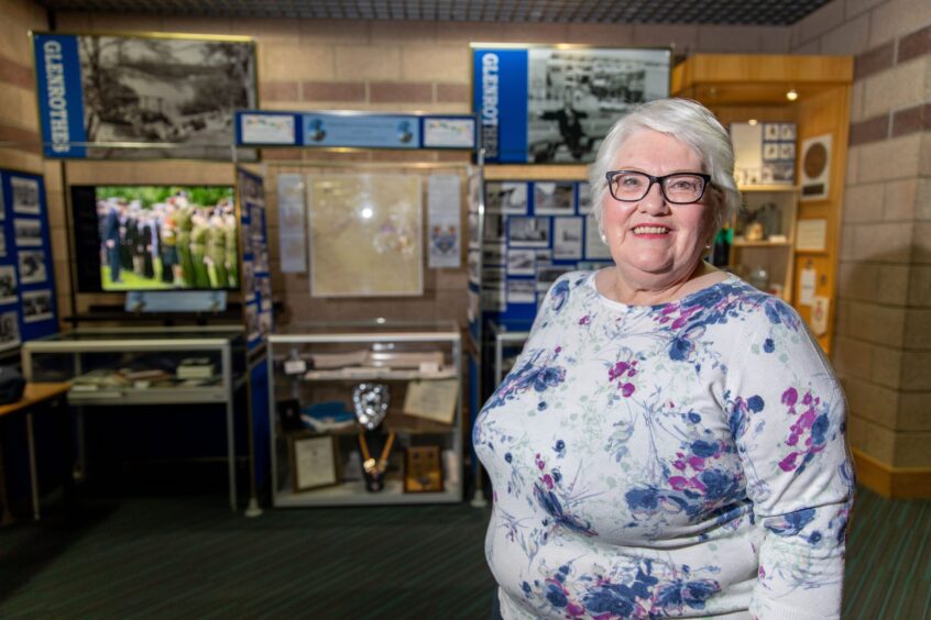 Linda runs the heritage centre at Rothes Halls.