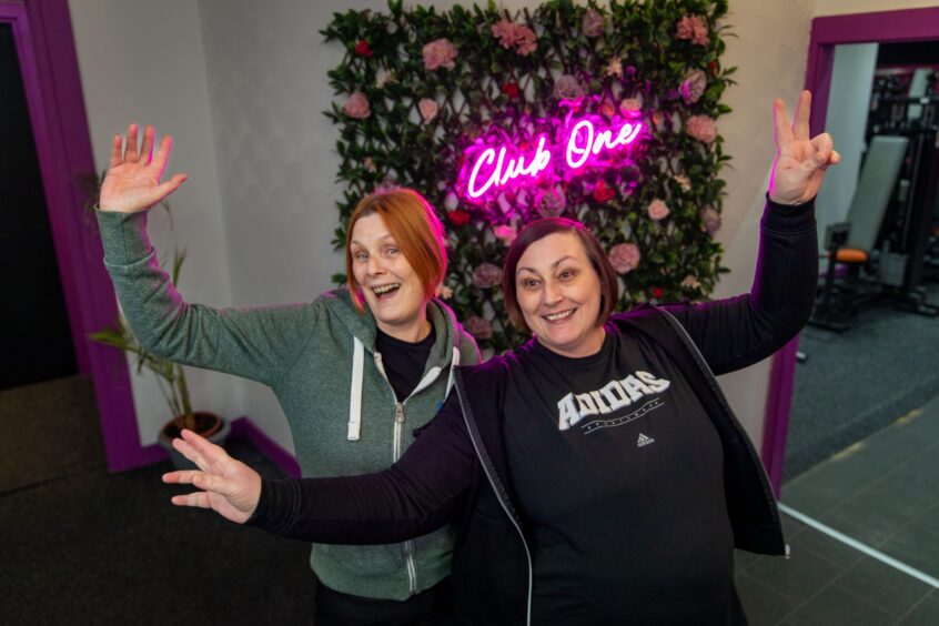 Sisters (Left) Julie Cowan, 54, and Vivienne Birrell, 49, ready for Clubbercise at the new women-only gym.