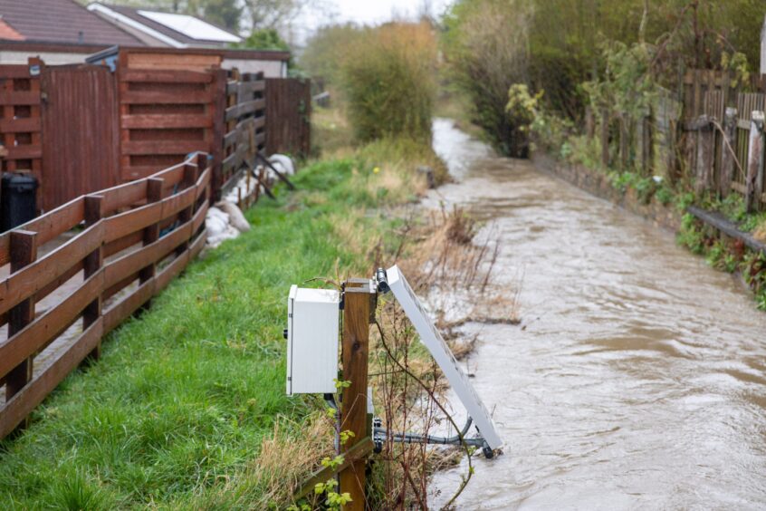 High water levels at the burn, Park Road, Rosyth.