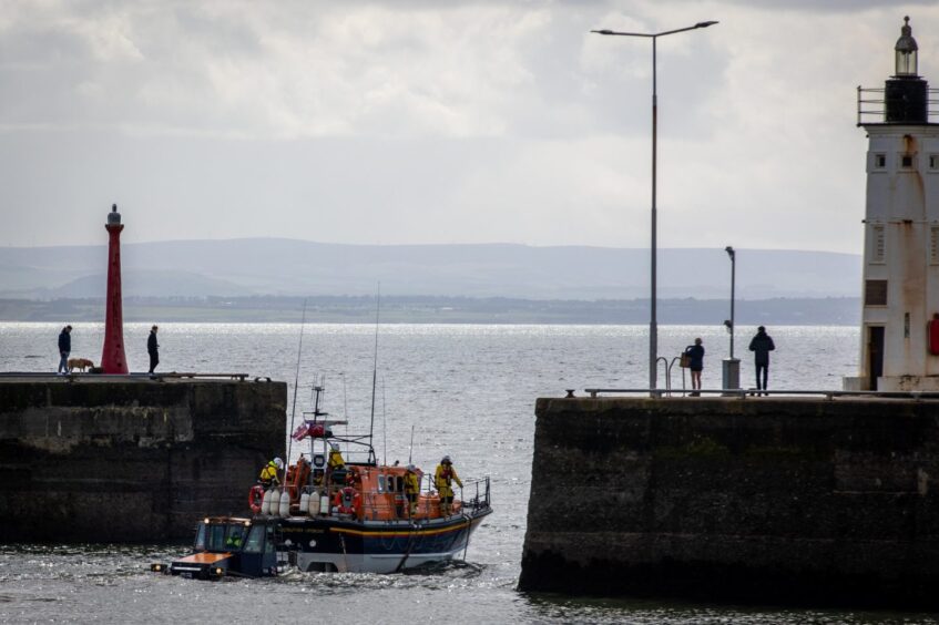 Launch and recovery system for RNLB Robert and Catherine Steen at Anstruther.