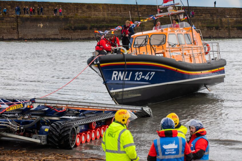 Launch and recovery system for new Anstruther lifeboat.