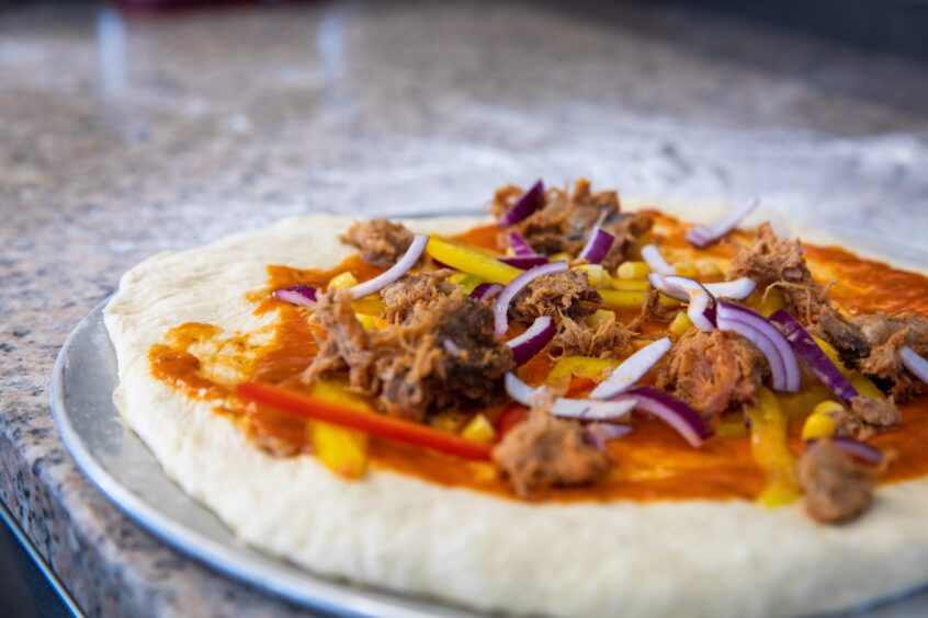 The Perthshire food truck is serving up a range of dishes, including this smoked barbecue pulled pork pizza. 
