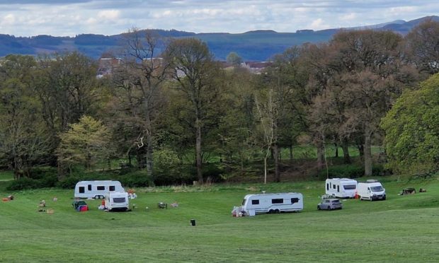 Some of the caravans at Camperdown Park. Image: DC Thomson