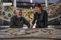 Dundee Tapestry joint project managers John Fyffe and Frances Stevenson with some of the tapestries. Image: Mhairi Edwards/DC Thomson.