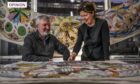Dundee Tapestry joint project managers John Fyffe and Frances Stevenson with some of the tapestries. Image: Mhairi Edwards/DC Thomson.