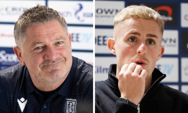 Dundee's Tony Docherty and Luke McCowan were speaking ahead of Saturday's visit of Motherwell. Images: SNS.
