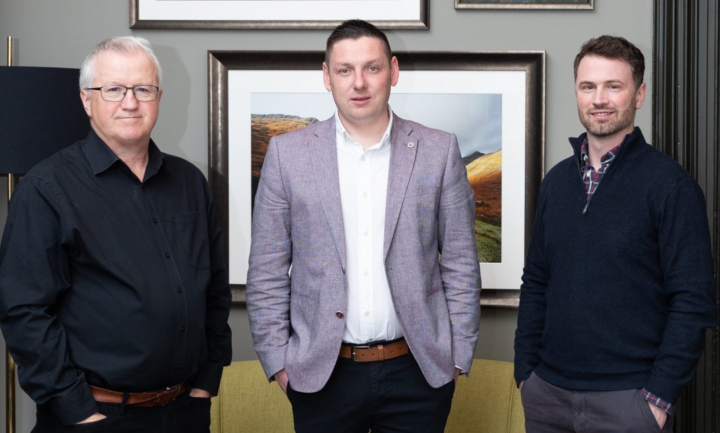 Gordon Linton, Managing Director of JTC, Connor McCloskey, CEO at Woodland NI and Chris Nixon, Investor at BGF in Belfast
Image: Chris Scott Photography