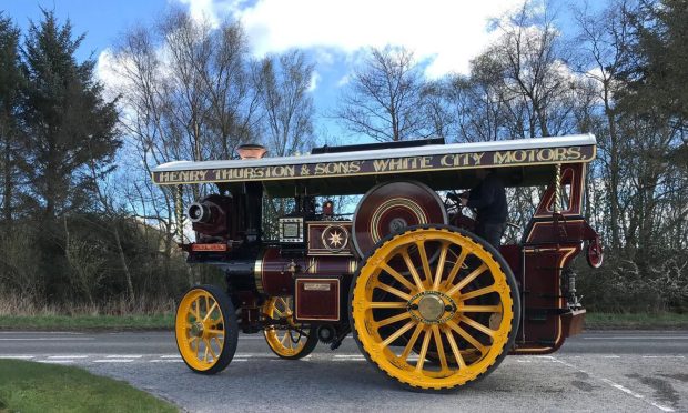The 1917 showman's engine at Murton on the outskirts of Forfar. Image: Joseph Mitchell
