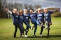 Dorothy Oldfield, Gail Trayner, Hazel Scott, Laura Whitton, Lauri Whyte and Carol Ross taking part in the challenge. Image: Mhairi Edwards/DC Thomson