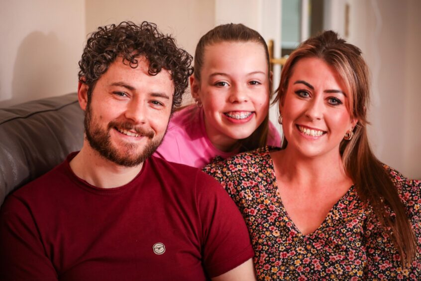 Andrew was diagnosed with ADHD as an adult. He is pictured with fiancee Hannah and his daughter Amber.