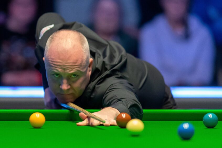 John Higgins playing at the 2023 Scottish Open.