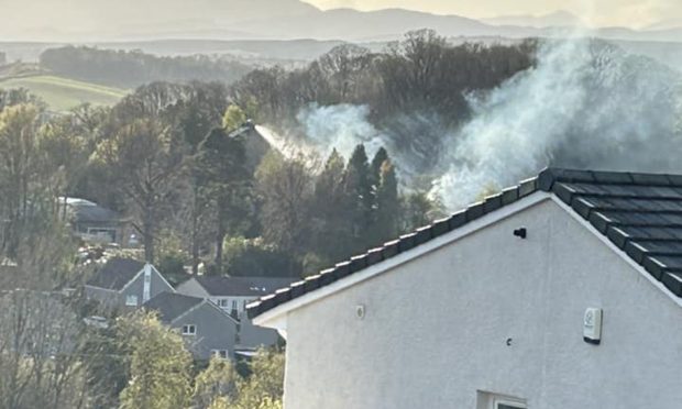 Fire crews tackling the blaze in Dunblane.