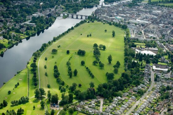 Aerial view of North Inch, Perth