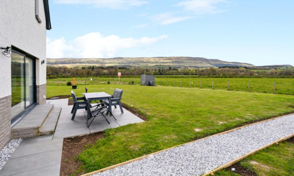 Patio at Carse Lodge, Kippen.