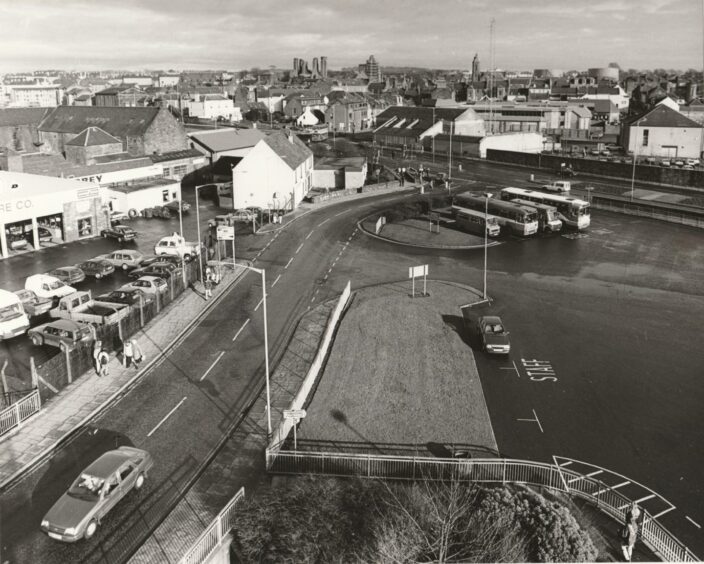 Another aerial view of the Arbroath bus station in 1993.