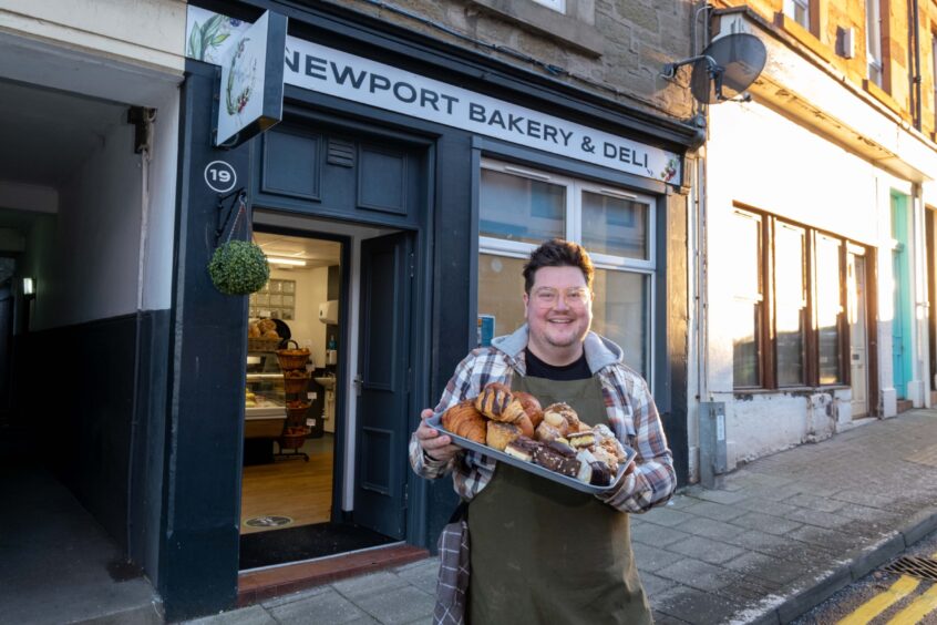 Jamie Scott outside The Newport Bakery in Arbroath. 