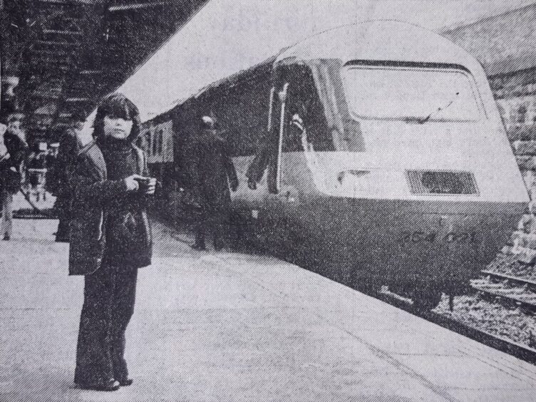 Mark Rae at the Dundee platform in October 1978 with his camera. 