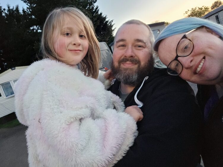 Gemma, pictured with husband Steven and daughter Georgia, now has asthma. Image: Gemma Banks.