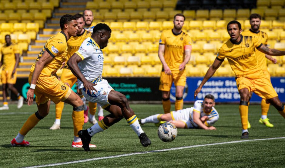 St Johnstone's Adama Sidibeh scores to make it 1-0.