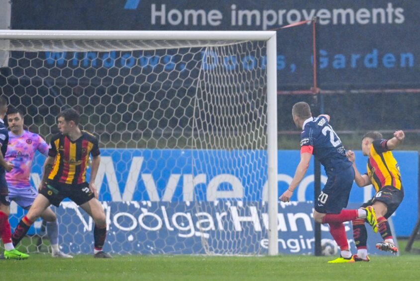 Scott Brown volleys in Raith Rovers' opening goal.