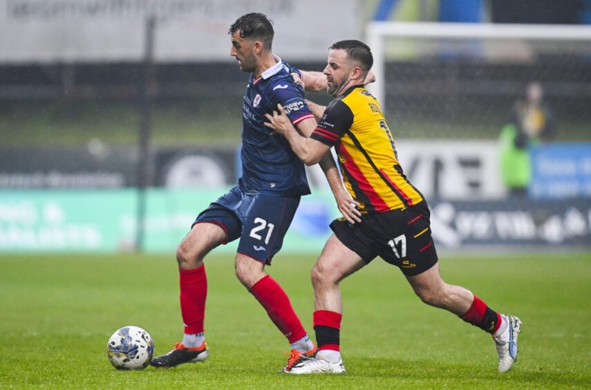 Shaun Byrne in action against Partick Thistle for Raith - two clubs who want to sign him.