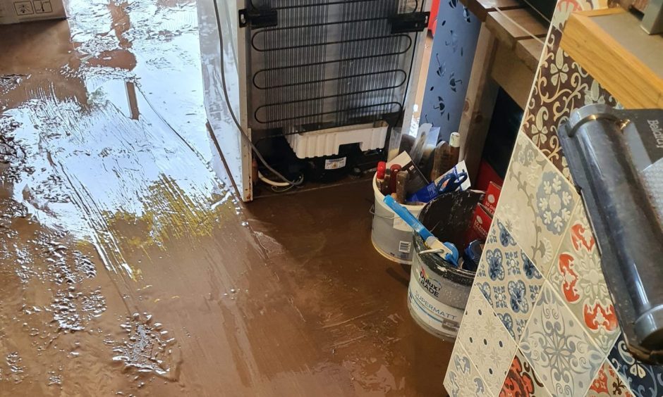 La Sicilyana in Scone after being hit by flooding.
