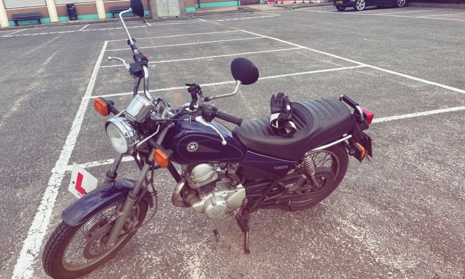 The stolen Yamaha motorbike.