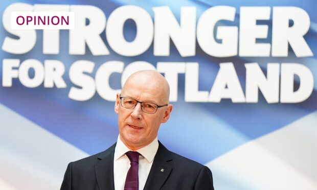 Newly elected leader of the SNP, John Swinney, delivers his acceptance speech on Monday. Image: Jane Barlow/PA Wire