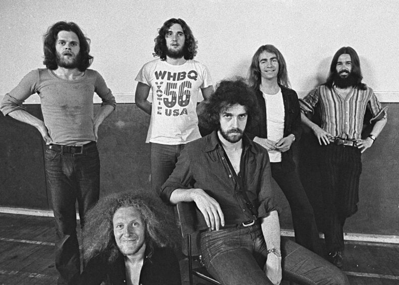 From left: Alan Gorrie, Hamish Stuart, Robbie McIntosh, Malcolm Duncan, Onnie McIntyre, and Roger Ball made up The Average White Band, July 19 1972.