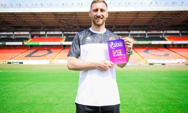 Dundee United's Louis Moult is the Scottish Championship player of the year. Image: 3x1 Group