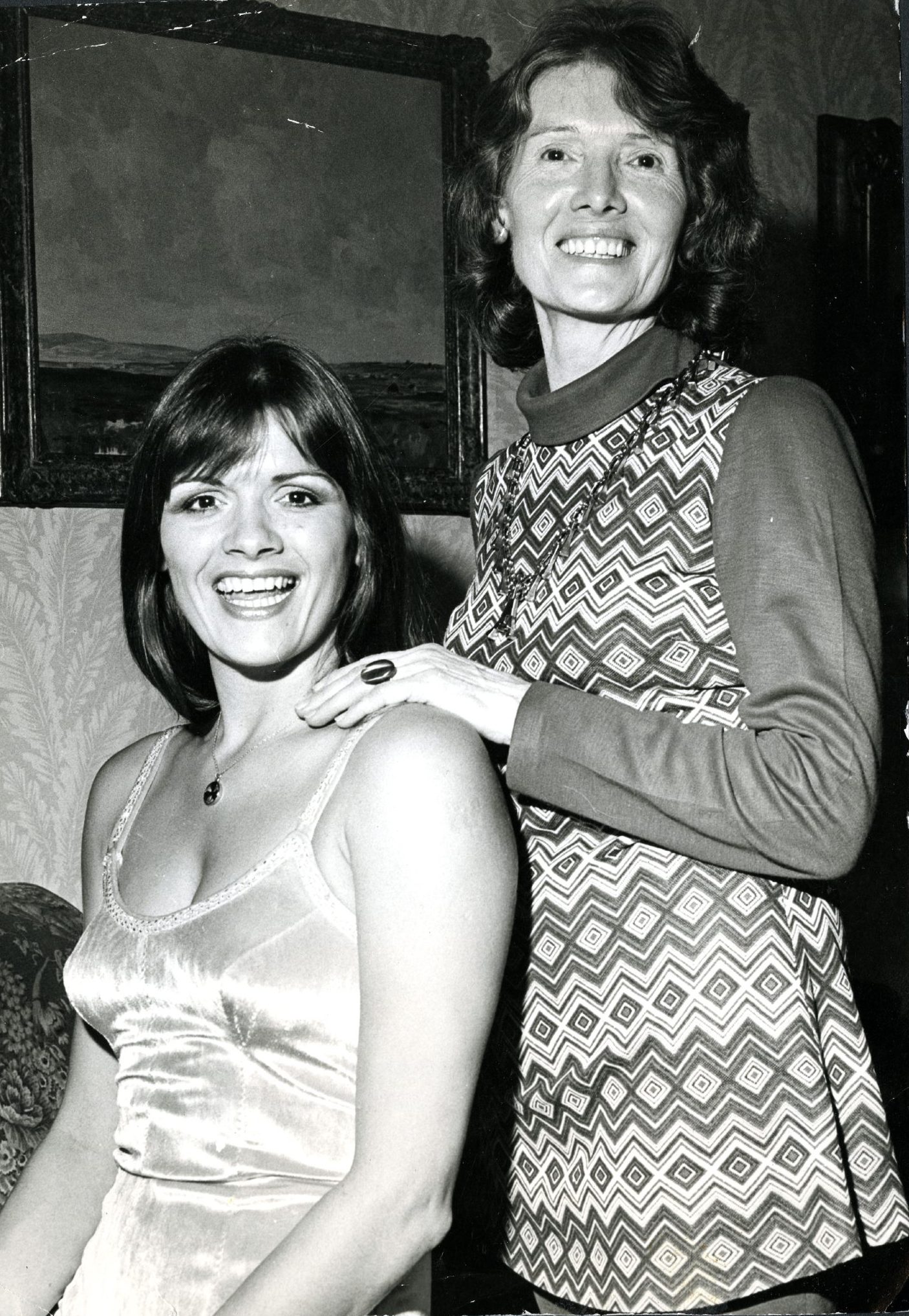 Eve Graham and her mum at the Caird Hall in 1977.
