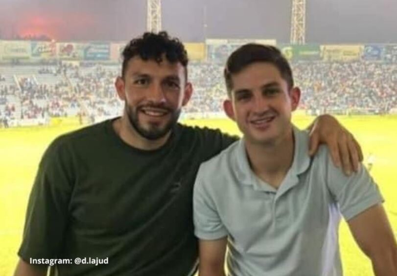 Antonio Portales and Daniel Lajud together at a Tampico Madero match in Mexico last week.