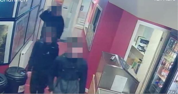 CCTV images of youths at Arbroath's Chalmers Filmhouse.