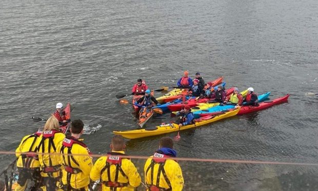 kayaker rescued from the Tay
