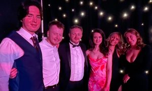 Bruach bar's Joseph Sweeney, Jake Taylor, Tommy Fox, Jacqueline Fox, Candice Watson and Kimi Anderson at the Scottish Entertainment Awards.
