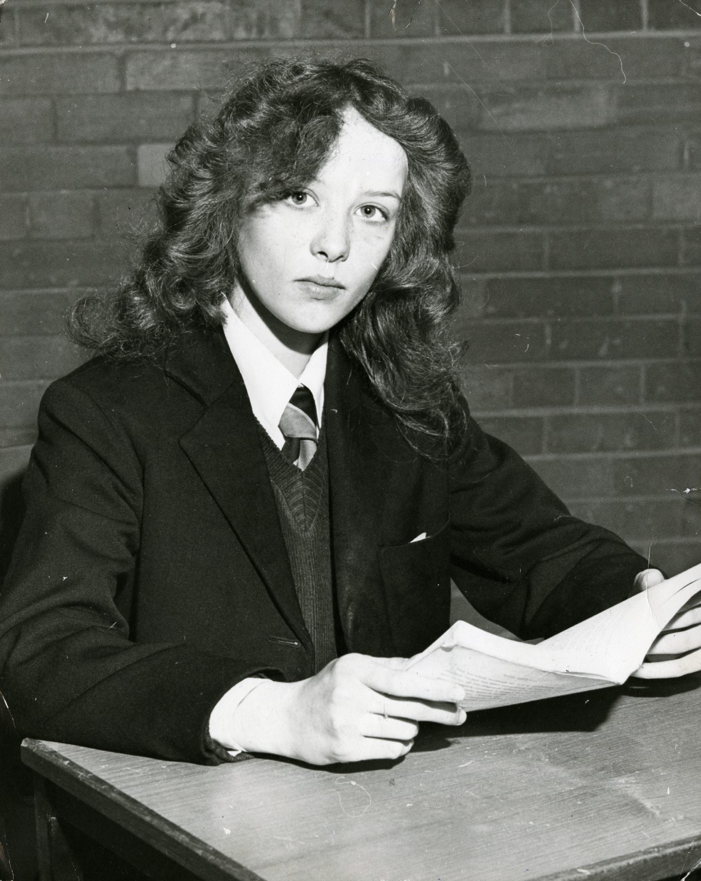 Liz Lynch aged 13 at St Saviour's High in Dundee in 1978. 