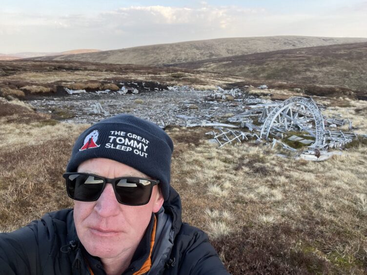 Wellington bomber crash site in Angus glens.