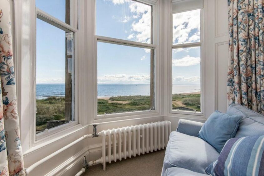 Bay windows with stunning costal views. 