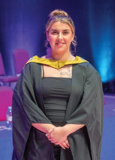 Angus student Elizabeth graduated from Dundee and Angus College with an HNC in social sciences after being diagnosed with ADHD