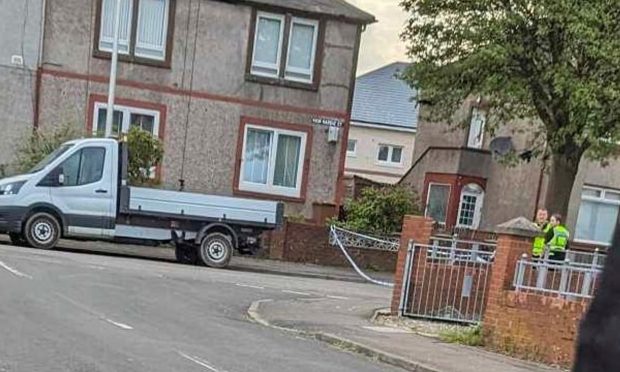 Keir Hardie Street, Methil as Man 'stabbed' on street