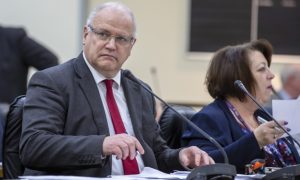 Fife Council leader David Ross sits in a council meeting