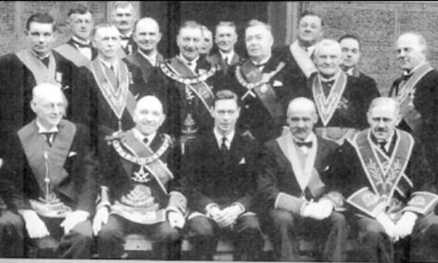 The Duke of York at his affiliation to Lodge Glammis No. 99 in 1936. Image: Grand Lodge of Scotland