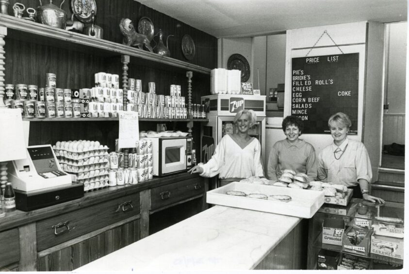 Staff working at the Dundee Pie Shop in Hilltown.