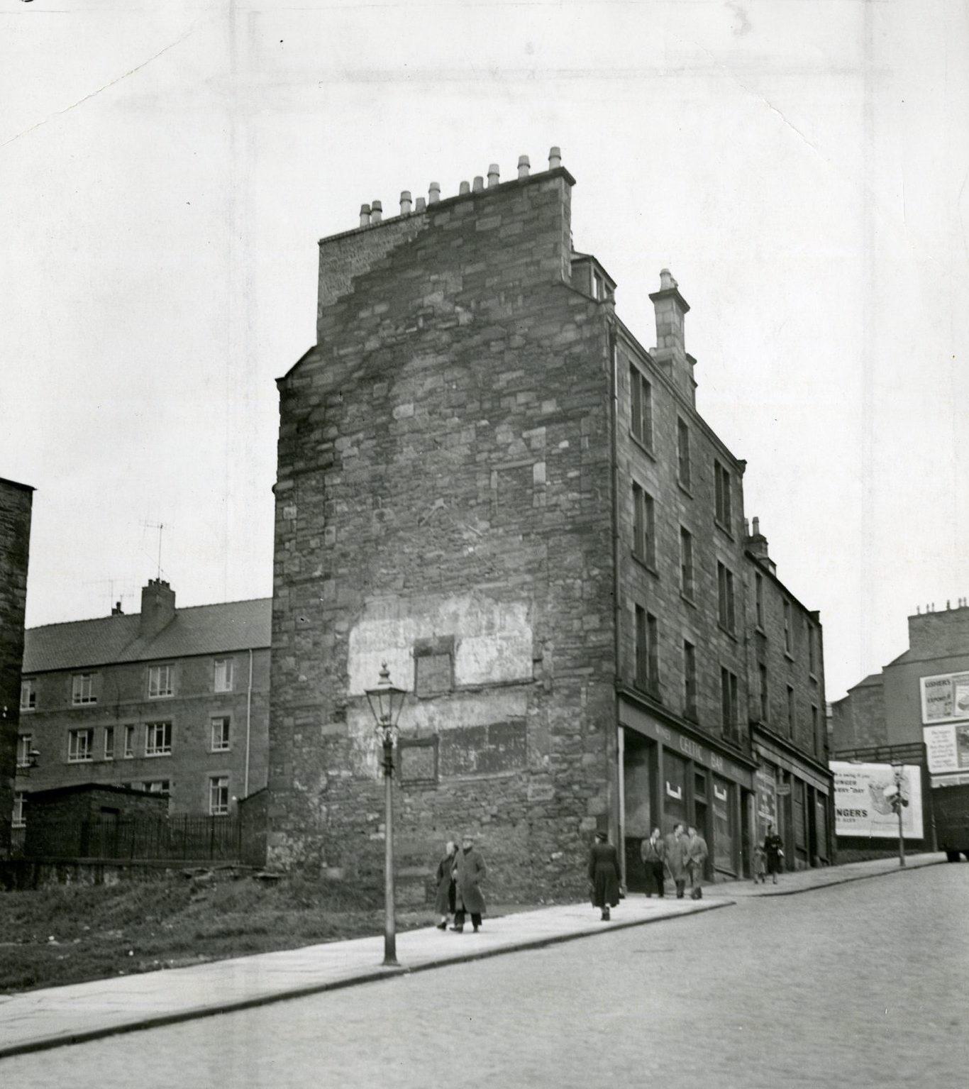 The Celtic bar, beside some Hilltown tenements which are to be demolished. 