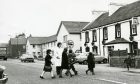Invergowrie School pupils crossing the road in 1978.