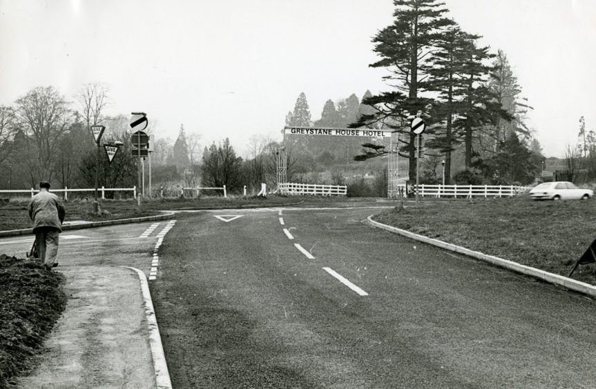The Greystane Hotel entrance road beside the Kingsway.